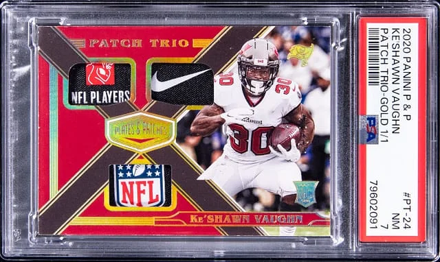 2020 Panini Ke'Shawn Vaughn Plates & Patches Patch Trio Gold #PT-24 card image