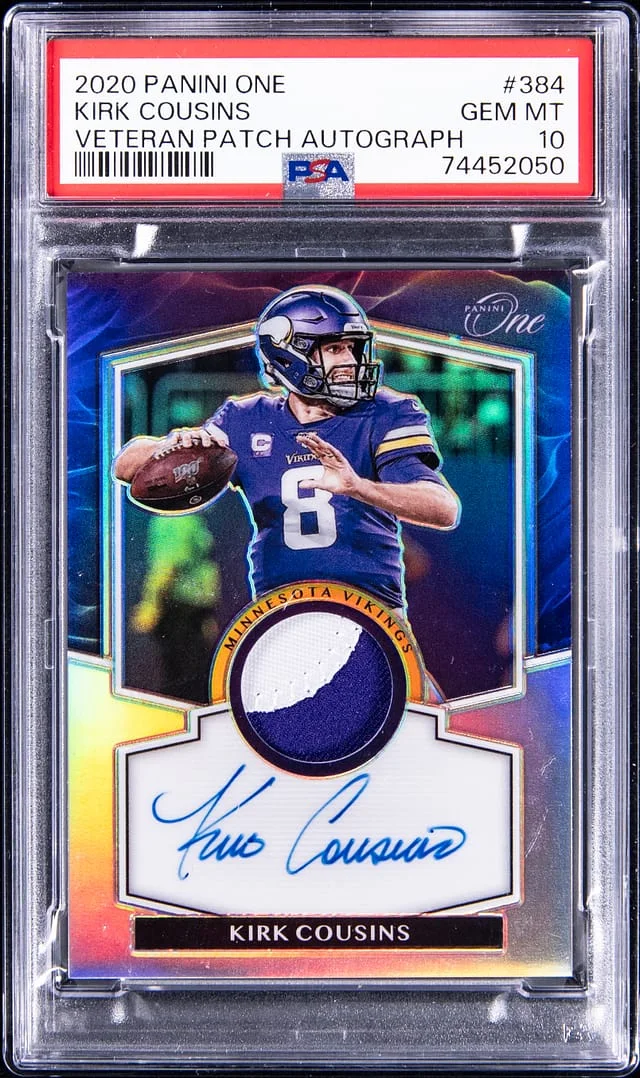 2020 Panini Kirk Cousins One Veteran Patch Autograph #384 card image