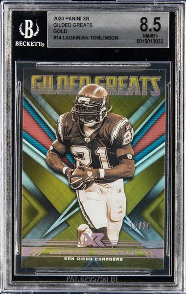 2020 Panini Ladainian Tomlinson XR Gilded Greats Gold #14 card image