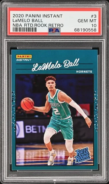 2020 Panini Lamelo Ball Instant NBA Rated Retro #3 card image