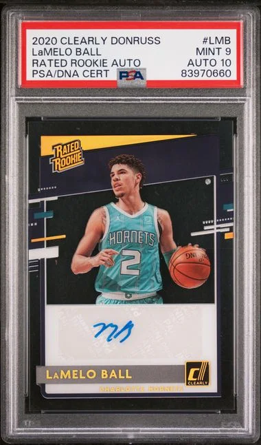 2020 Panini LaMelo Ball Clearly Donruss Rated Autographs #LMB card image