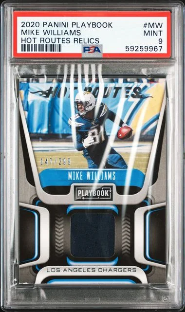 2020 Panini Mike Williams Playbook Hot Routes Relics #MW card image