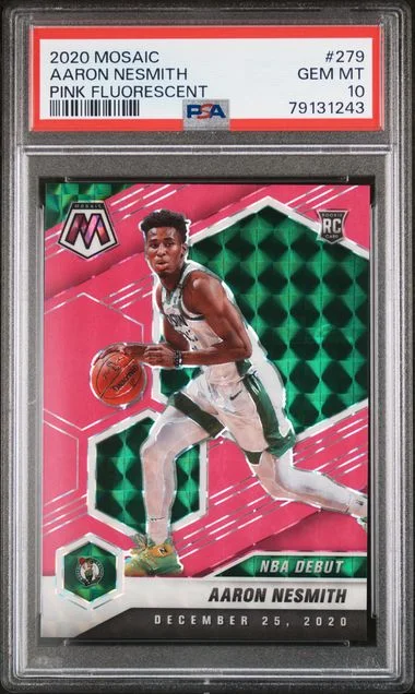 2020 Panini Mosaic Aaron Nesmith Pink Fluorescent #279 card image
