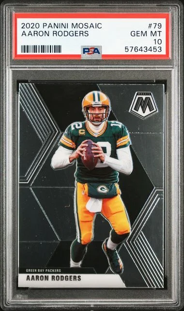 2020 Panini Mosaic Aaron Rodgers White Sparkle #79 card image