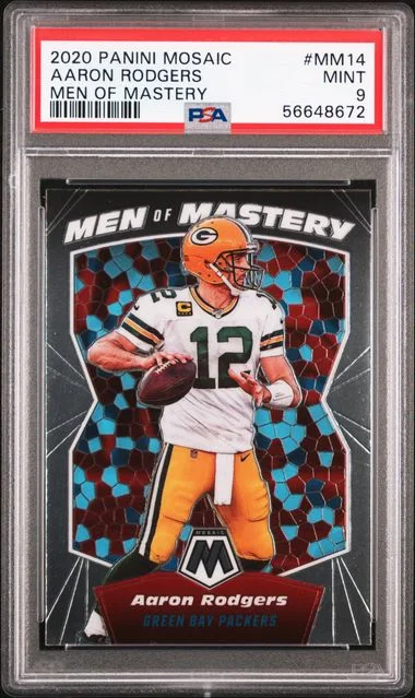 2020 Panini Mosaic Aaron Rodgers Men Of Mastery #MM14 card image