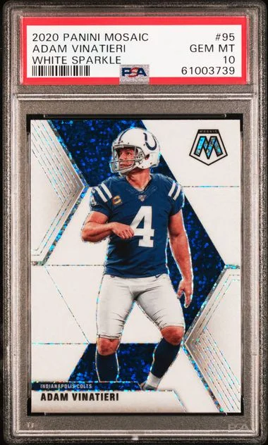2020 Panini Mosaic Adam Vinatieri White Sparkle #95 card image