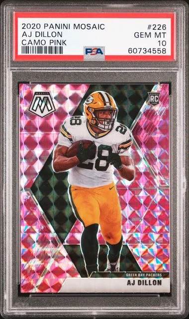 2020 Panini Mosaic Aj Dillon Camo Pink #226 card image