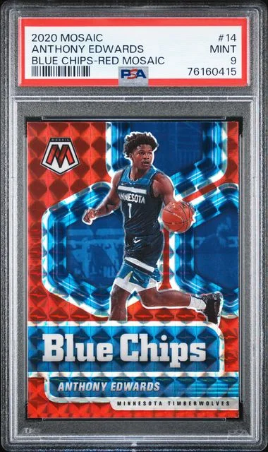 2020 Panini Mosaic Anthony Edwards Blue Chips #14 card image