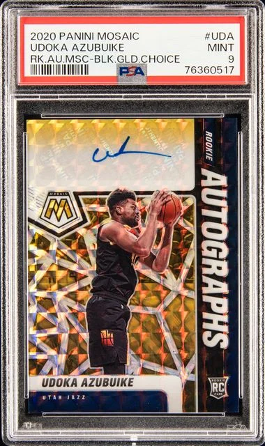 2020 Panini Mosaic Autographs Mosaic Black Gold Choice Uda Udoka Azubuike #no-number card image