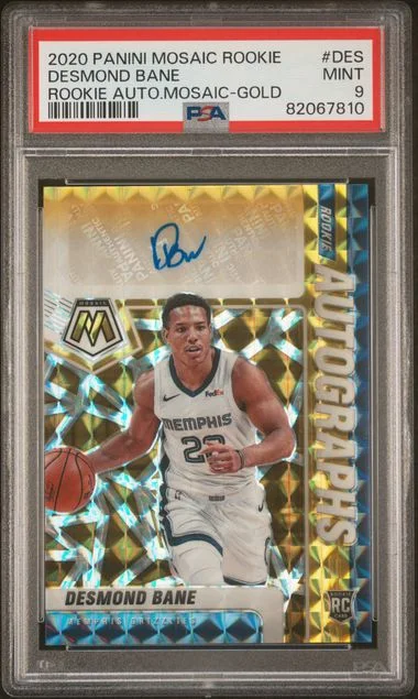 2020 Panini Mosaic Autographs Mosaic Gold Des Desmond Bane #no-number card image