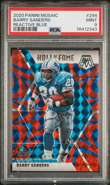 2020 Panini Mosaic Barry Sanders Reactive Blue #294 card image