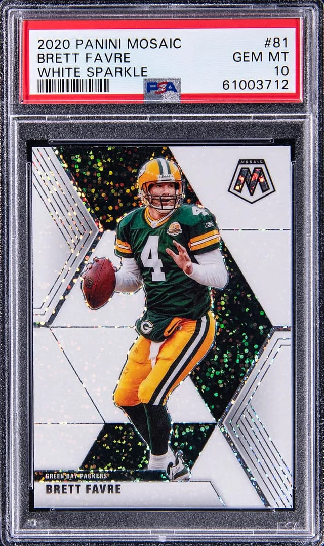 2020 Panini Mosaic Brett Favre White Sparkle #81 card image
