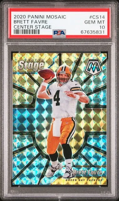 2020 Panini Mosaic Brett Favre Center Stage #CS14 card image