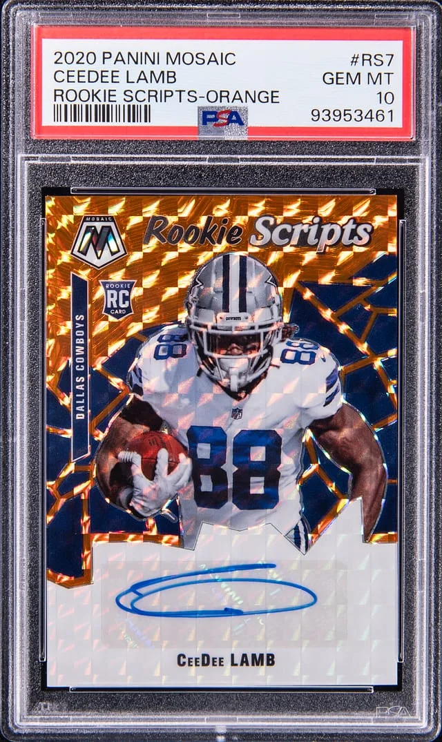 2020 Panini Mosaic CeeDee Lamb Scripts-Orange #RS7 card image