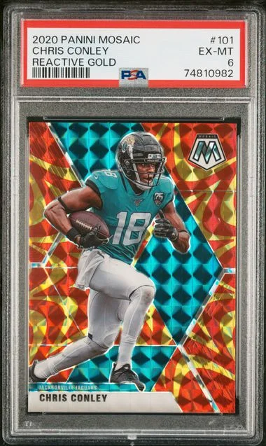 2020 Panini Mosaic Chris Conley Reactive Gold #101 card image