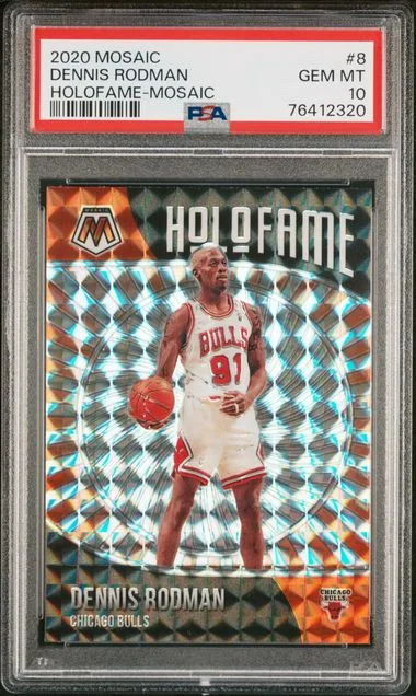 2020 Panini Mosaic Dennis Rodman Holofame Mosaic #8 card image