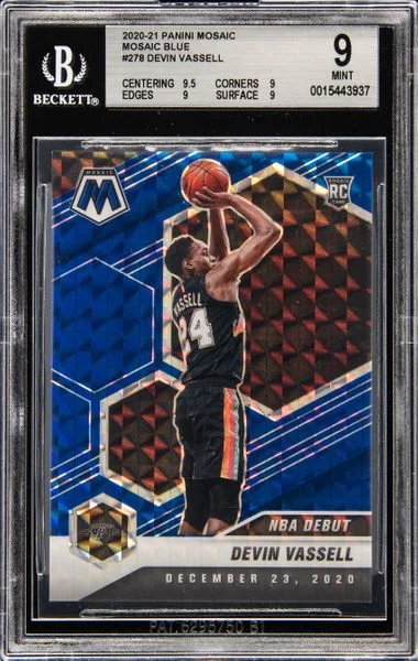 2020 Panini Mosaic Devin Vassell Blue Mosaic #278 card image