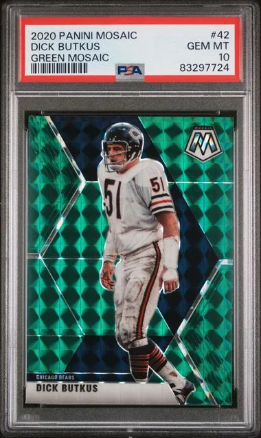 2020 Panini Mosaic Dick Butkus Green Mosaic #42 card image