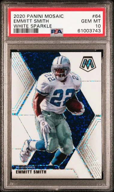 2020 Panini Mosaic Emmitt Smith White Sparkle #64 card image