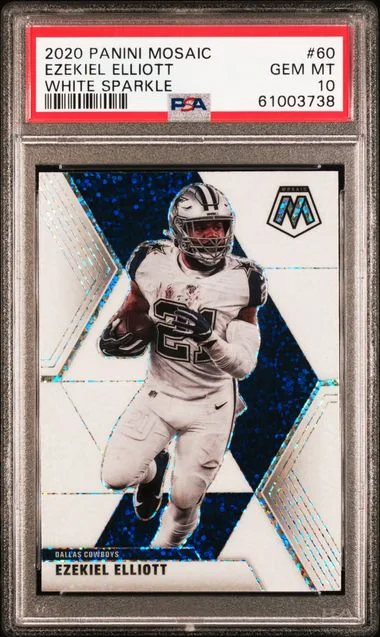 2020 Panini Mosaic Ezekiel Elliott White Sparkle #60 card image