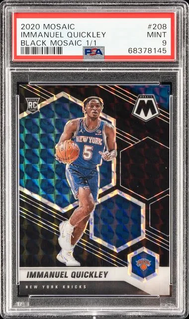 2020 Panini Mosaic Immanuel Quickley Black Mosaic 1/1 #208 card image