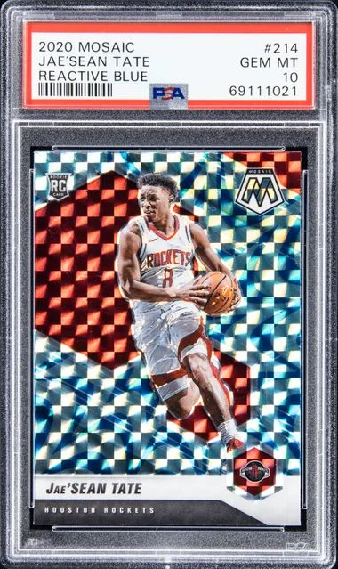 2020 Panini Mosaic Jae’Sean Tate Reactive Blue #214 card image