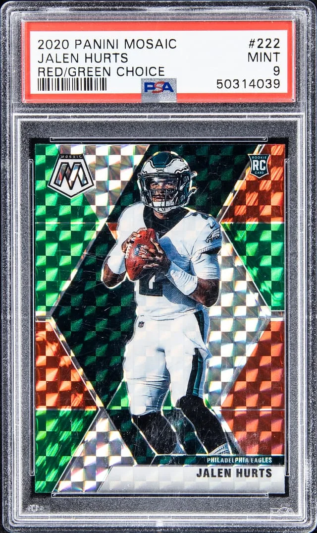 2020 Panini Mosaic Jalen Hurts Reactive Blue #222 card image