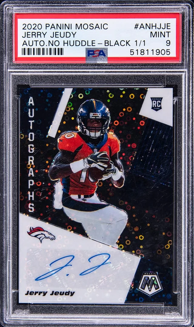 2020 Panini Mosaic Jerry Jeudy Autograph No Huddle Black #ANH-JJE card image