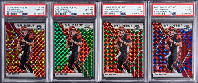 2020 Panini Mosaic Joe Burrow Lot Of Four (4) - All Graded Reactive #261 card image