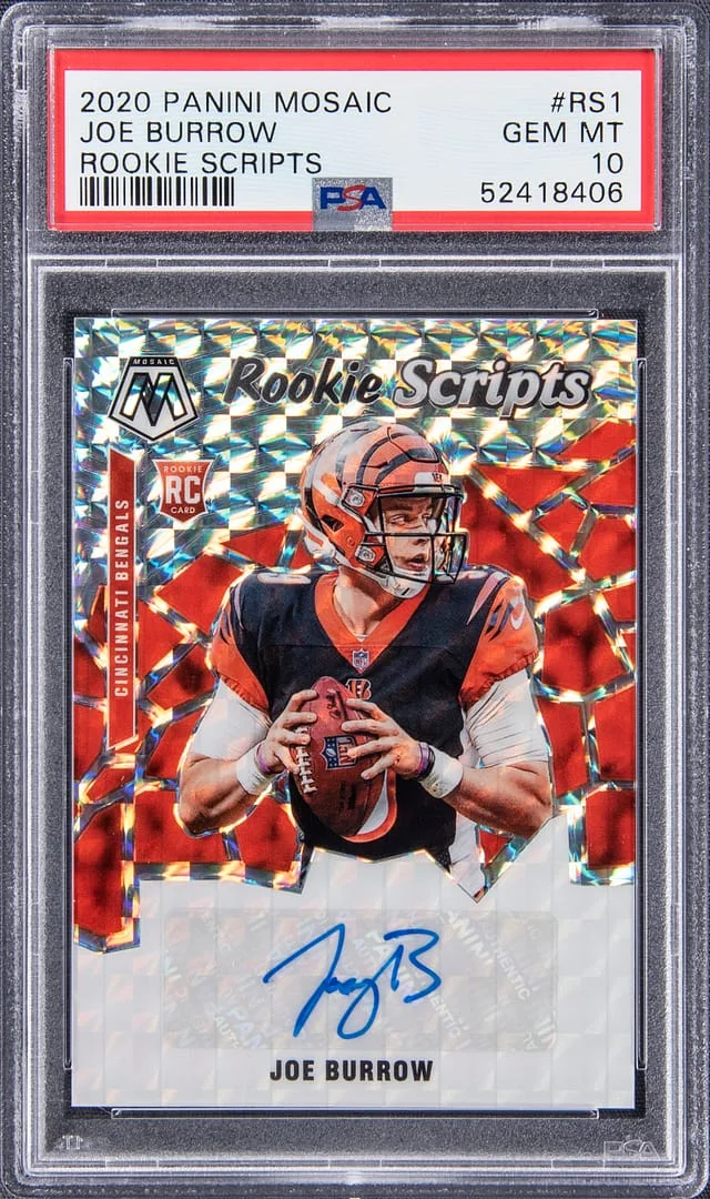 2020 Panini Mosaic Joe Burrow Scripts #RS1 card image