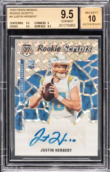 2020 Panini Mosaic Justin Herbert Scripts #Rs4 card image