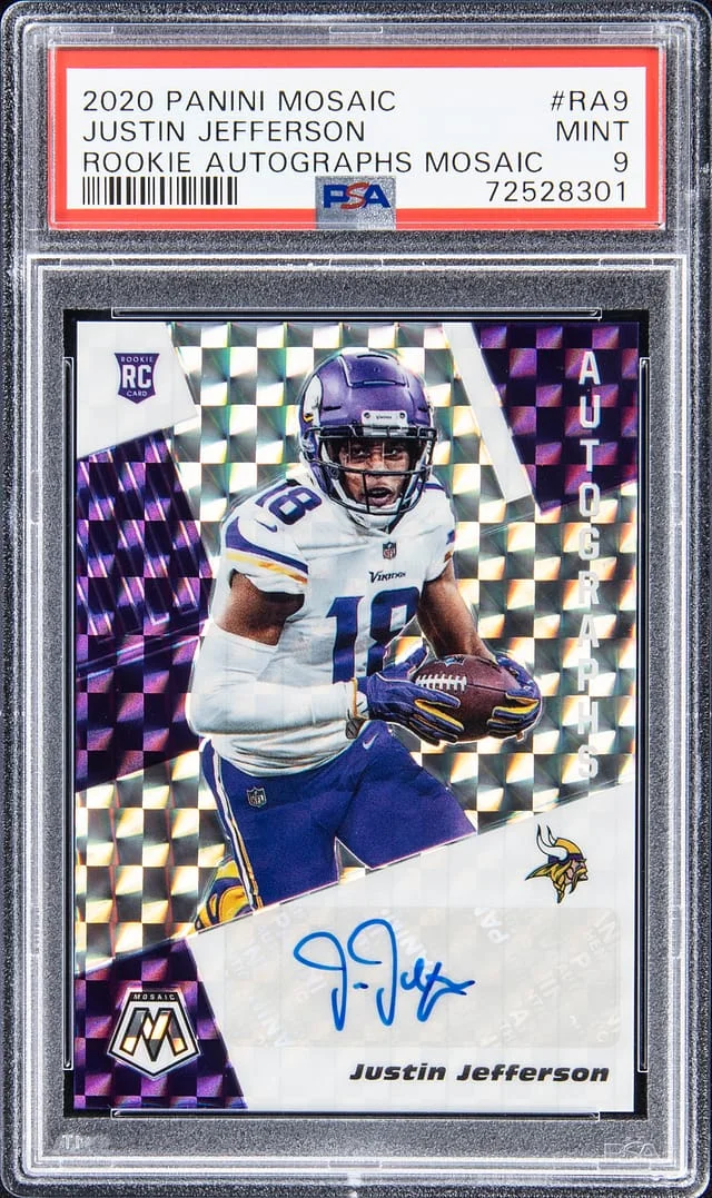 2020 Panini Mosaic Justin Jefferson Autograph #RA9 card image