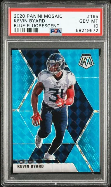 2020 Panini Mosaic Kevin Byard Blue Fluorescent #195 card image