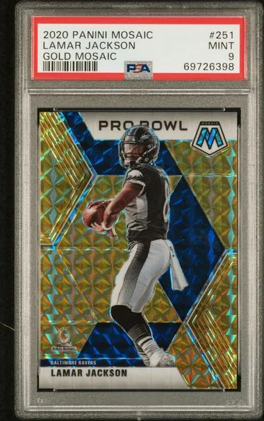 2020 Panini Mosaic Lamar Jackson White Sparkle #251 card image