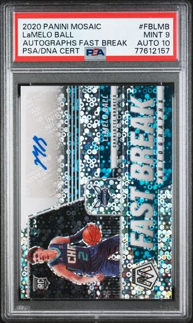 2020 Panini Mosaic Lamelo Ball Autographs Fast Break #FBLMB card image