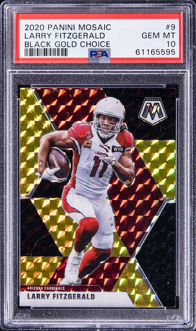 2020 Panini Mosaic Larry Fitzgerald Black Gold Choice #9 card image