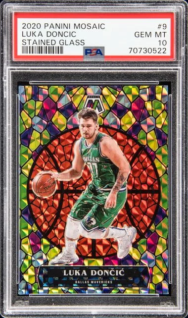 2020 Panini Mosaic Luka Doncic Stained Glass #9 card image