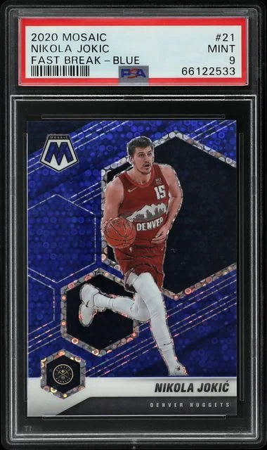 2020 Panini Mosaic Nikola Jokic Fast Break-Blue #21 card image