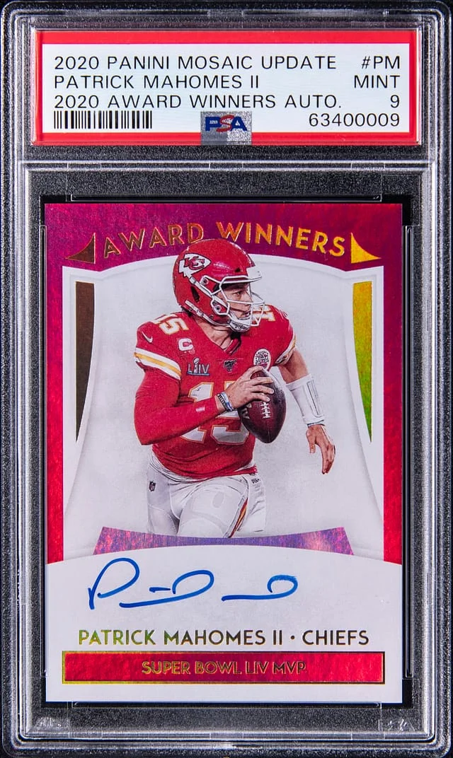 2020 Panini Mosaic Patrick Mahomes II Update 2020 Award Winners Autograph #AW-PM card image