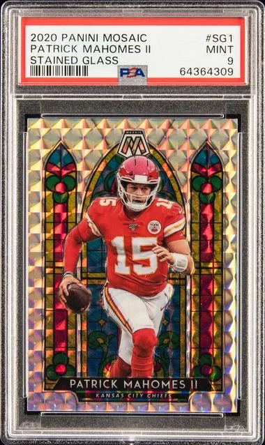2020 Panini Mosaic Patrick Mahomes II Stained Glass #SG1 card image