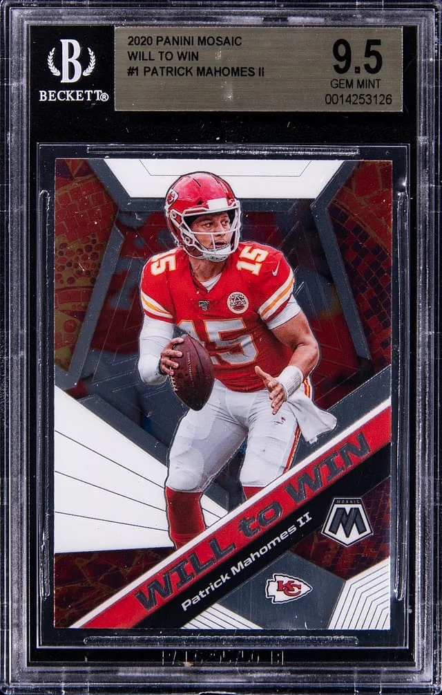 2020 Panini Mosaic Patrick Mahomes II Will To Win Green Mosaic #Ww1 card image