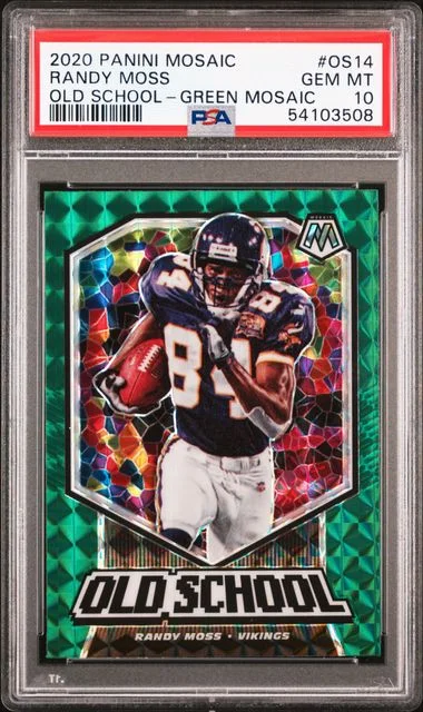 2020 Panini Mosaic Randy Moss Old School Green Mosaic #Os14 card image
