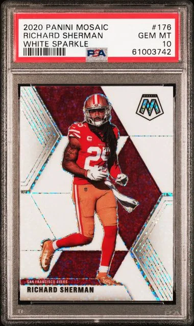 2020 Panini Mosaic Richard Sherman White Sparkle #176 card image