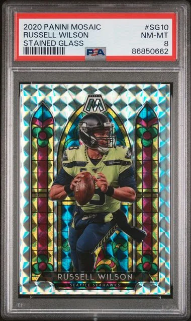 2020 Panini Mosaic Russell Wilson Stained Glass #SG10 card image