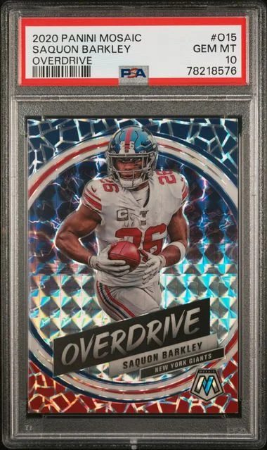 2020 Panini Mosaic Saquon Barkley Overdrive #O15 card image