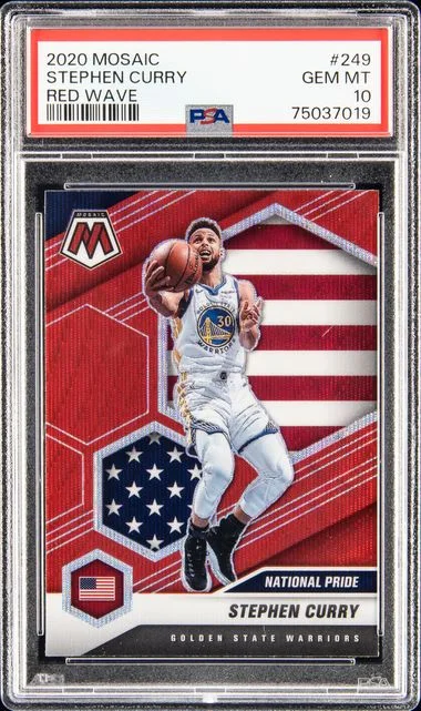2020 Panini Mosaic Stephen Curry Red Wave #249 card image