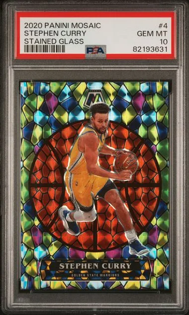 2020 Panini Mosaic Stephen Curry Stained Glass #4 card image