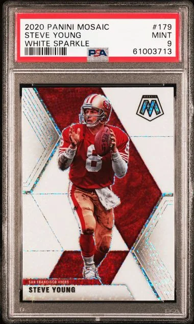 2020 Panini Mosaic Steve Young White Sparkle #179 card image