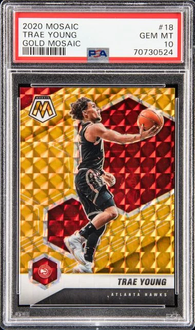 2020 Panini Mosaic Trae Young Gold Mosaic #18 card image