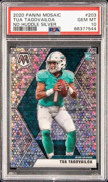 2020 Panini Mosaic Tua Tagovailoa Camo Pink #203 card image